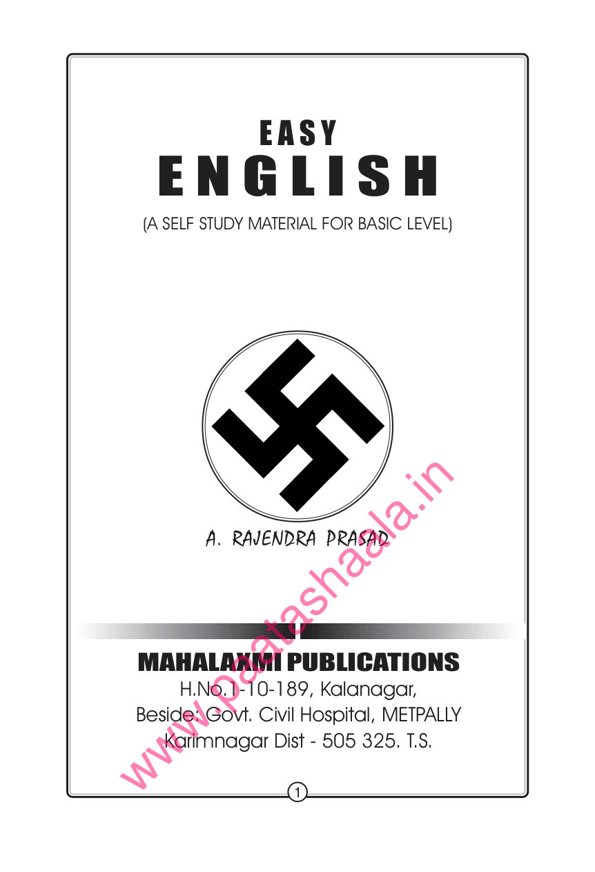 Basic English Grammar Through Telugu pdf — document cover (first page)